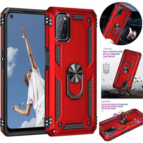 Shockproof Case For OPPO A52 A72 Magnetic Armor Car Ring Holder Stand Back Cover for OPPO A92 A 52 72 92 TPU Bumper Phone Cases