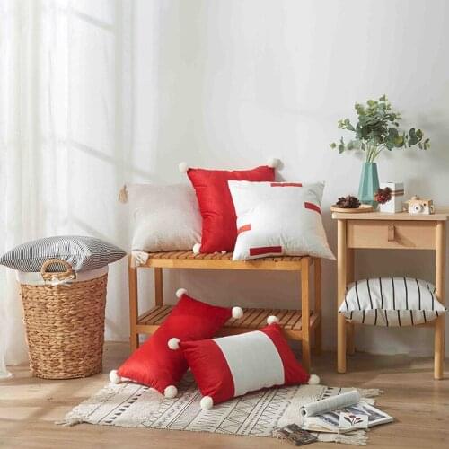 Merry Christmas Pillowcase Cushion Cover Throw Red White Pillow Case Party Gifts Home Office Bed Car Decoration Pillow Cover