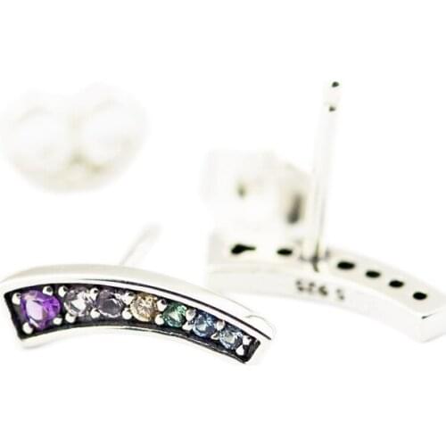 Multi-Color Arches Stud Earring 100% 925 Sterling-Silver-Jewelry Free Shipping