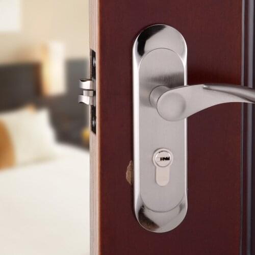 Modern aluminum lock Bedroom bathroom living room handle lock Engineering hardware door handle