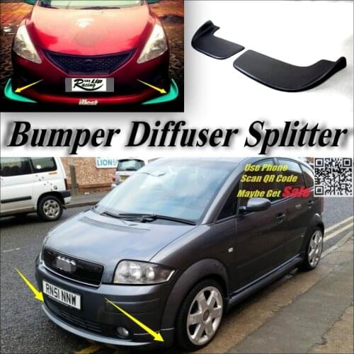 Splitter Diffuser Bumper Canard Lip For Audi A2 Tuning Body Kit / Car Front Deflector Flap Fin Chin Spoiler Reduce Body