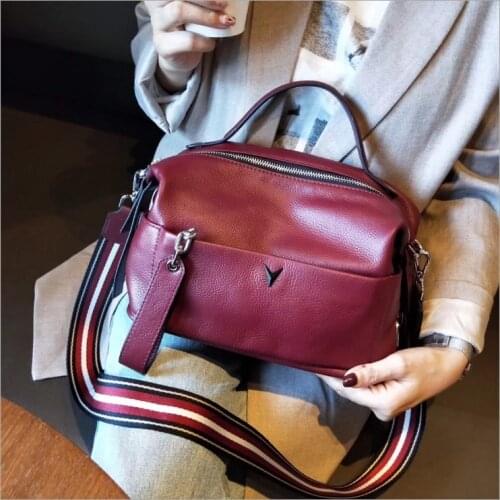 High Quality Genuine Leather shoulder Bags for Women 2020 Womans Handbag For Girl Luxury Designer Casual Messenger Bag Female