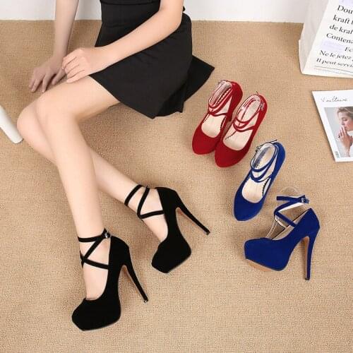 Ladies Pump High Heels 14cm Stiletto Wedding Platform Shoe for Women Fashion Sexy High Heel Blue Black Red Shoes Woman Pumps