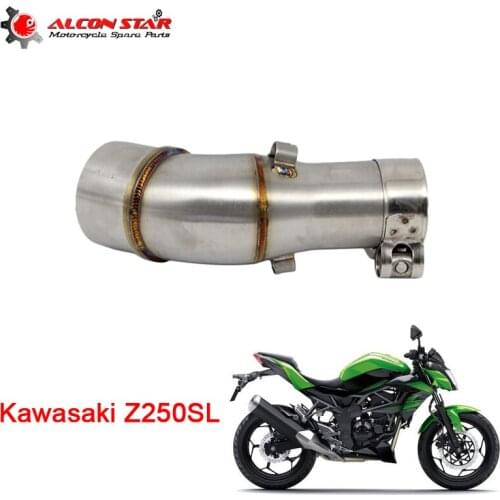 Alconstar-Z250SL Motorcycle Exhaust Muffler Middle Pipe With Clamp For Kawasaki Z250SL NINJA250SL without exhaust