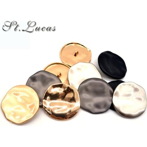 10pcs/lot fashion 30mm big decorative buttons high quality Irregular plane gold buttons for shirt overcoat sewing accessory DIY