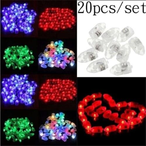 20pcs/set Multi-Colored Flash Led Ball Lamp Balloon Light for Wedding Bridal Show Birthday Halloween Party Decoration Supplies