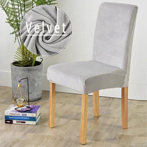 Airldianer Solid color Velvet Chair cover Four seasons universal elastic seat cover For Hotel Living Room Anti-dirty 1/2/4/6PCS
