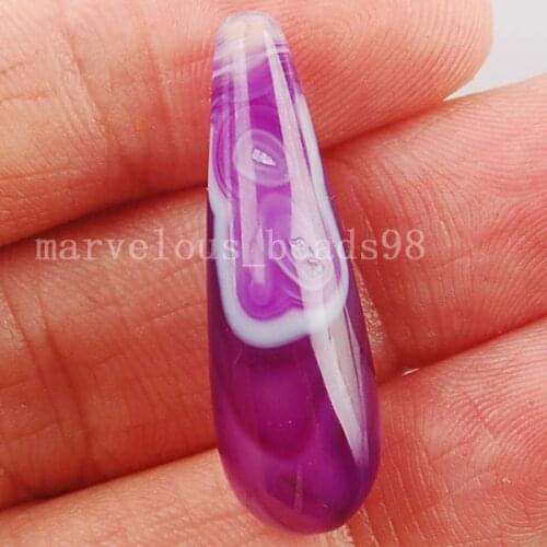 Free shipping Fashion Jewelry 10x29mm Purple Onyx Carnelian Teardrop Pendant Bead 1pcs MC3014