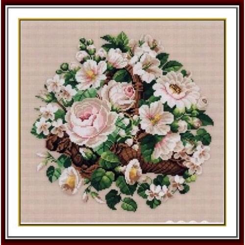FREE delivery Top Quality Hot Selling Lovely Counted Cross Stitch Kit A basket for Mum Flowers Flower Rose