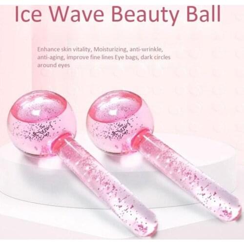 Large Beauty Ice Hockey Energy Beauty Crystal Ball Cooling Ice Globes Water Wave Face and Eye massage Skin Care 2pcs/box