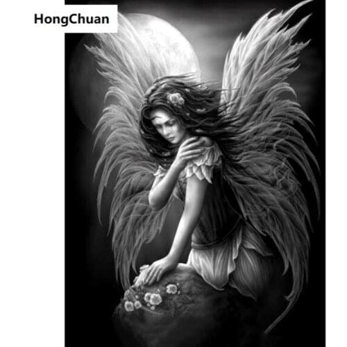 Fast delivery halloween angel 5D DIY square round diamond painting cross stitch mosaic home decoration mural new year gift