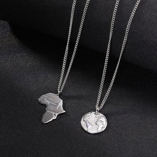 Long Necklace For Women Stainless Steel Jewelry Womens Neck Chain Map Necklace Set Fashion Jewelry On The Neck Free Shipping