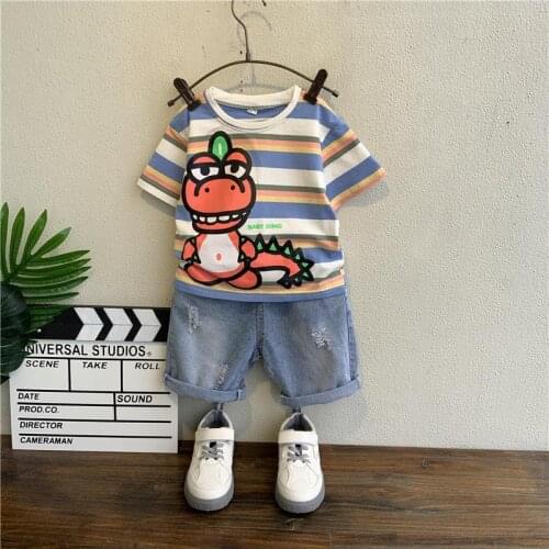 Childrens Clothing Boys Summer Suit 2021 Style Baby Kids Fashionable Clothes Trendy Childrens Short-sleeved Two-piece Suit New