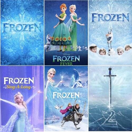 Disney Frozen Elsa&Anna Canvas Painting Mural Poster Child Bedroom Decoration For Home Wall Decor Gift Cuadros