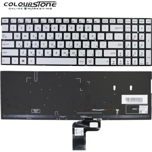 HB Laptop Keyboard For ASUS UX560 N592 Q552 Q524 Q504 Q502 N543U Q5510KNB0-662NUS00 Hebrew Silver Keyboard With Backlit