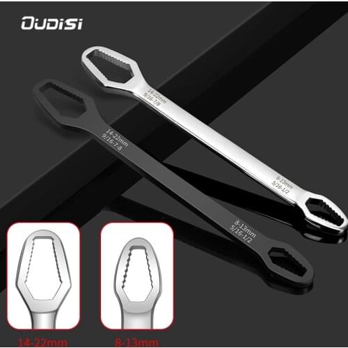 Double-Head Key Multifunction Screw Nuts Wrenches Repair Hand Tools For Car Bicycle Ratchet Wrench Universal Spanner 8-22mm