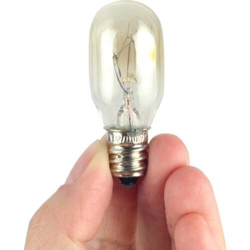 Edison Bulb E12 T20 15W Refrigerator Fridge Light Bulb Tungsten Filament Lamp Bulbs Warm White Ligthing 110V Salt Crystal Bulb