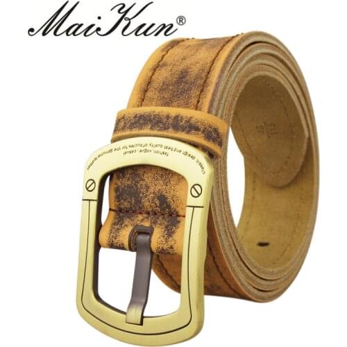 Western Cowskin Leather Belts for Man Women Cowhide Belt for Men Fashion Designer Male Strap Cowboy Style Pin Buckle Waistband