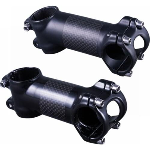 NO LOGO Matte/Glossy 3K Carbon + Alloy Bicycle MTB Stem Bike Road Stems Cycling Parts Angle 6/17 Degree Handlebar Clamp 31.8mm