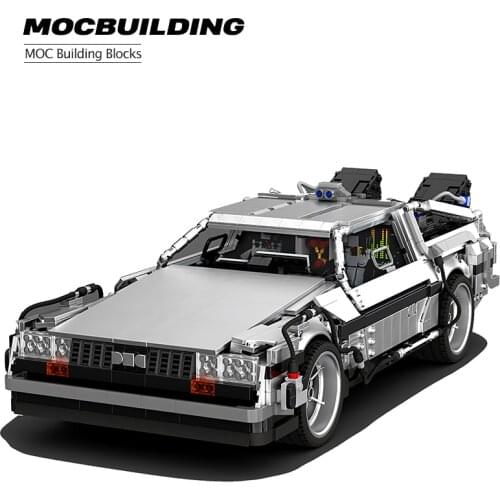 MOC High Tech Car Returns To The Future Time Machine Building Block Model Super Sports Car DIY Childrens Toy Gift