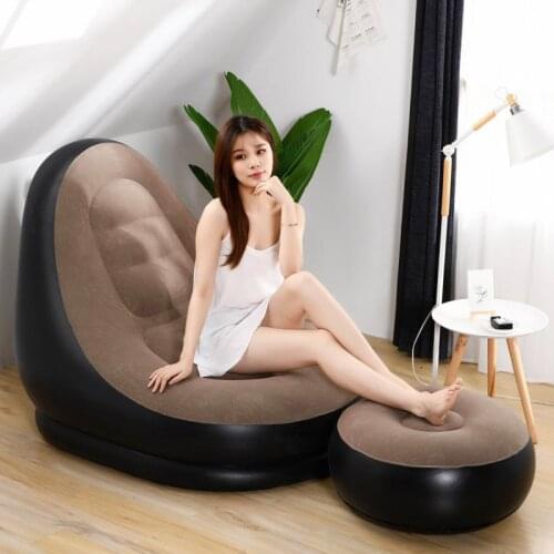 PVC inflatable lazy sofas chairs lounger seat bean bag pouf puff couch tatami living room flocking sofa bed