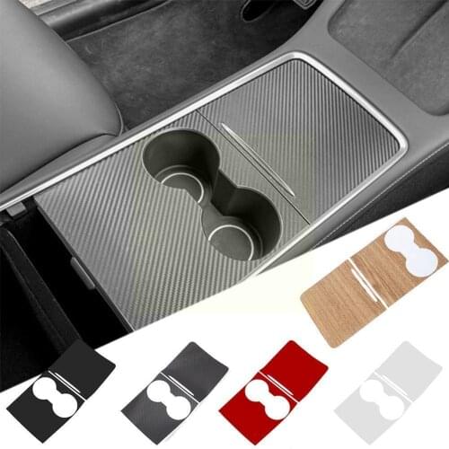 Car Central Control Panel Sticker For Tesla Model Y Interior Center 3 Wood Grain Film Console Model Wood Accessories 2021 M0M0