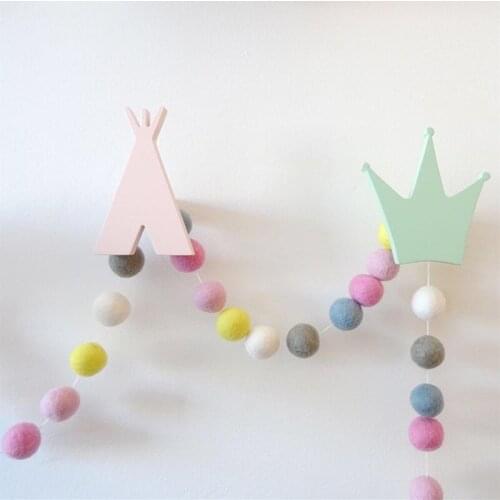 INS Wooden Tent Hooks Wall Decorative Hook Nordic Kids Room Decorations Ornaments Baby Clothing Hanger Rack Best Gifts Crafts