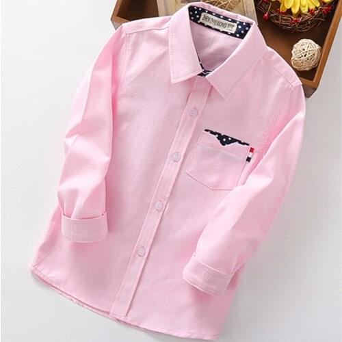 New Kids Shirt Children Clothes Spring Autumn Baby Boy Girl Long Sleeve Shirts Blouses Tops Clothing Big Boys School Uniforms