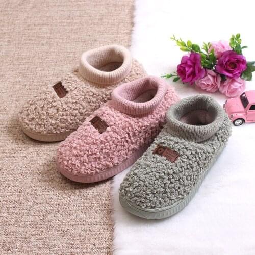 2020 Winter New Womens Leisure Velvet Warm Non-slip Flat-soled Teddy Cotton Shoes