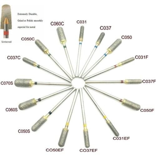 2.35mm Dental Fully Sintered Diamond Burs Extremely Durable Grind or Polish Smoothly Eespecial for Metal