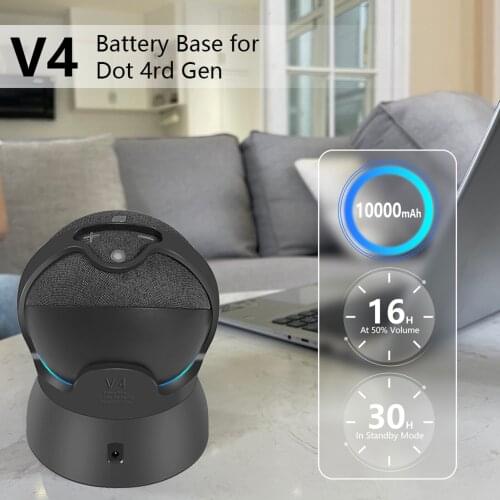 10000mAh Portable Battery Base ForAmazon Echo Dot 4 4th Gen Docking Station for Alexa Smart Speaker Charger Stand Accessories