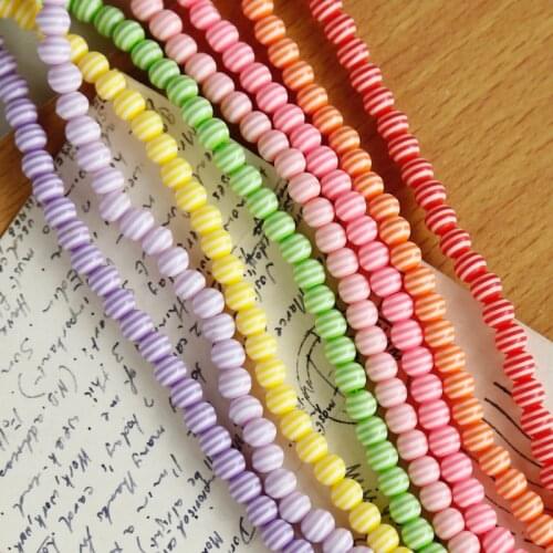Eighties sense retro striped resin beads DIY earrings jewelry accessories materials