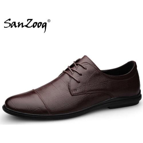 Мужские кожаные туфли Sanzoog China At AliExpress