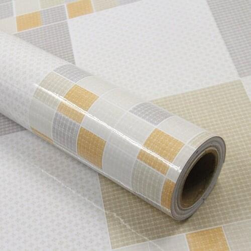 Lattice Grid Decorative Films For Kitchen Cabinets Waterproof Bathroom Floor Self-Adhesive Home Decorative Sticky Paper Decal