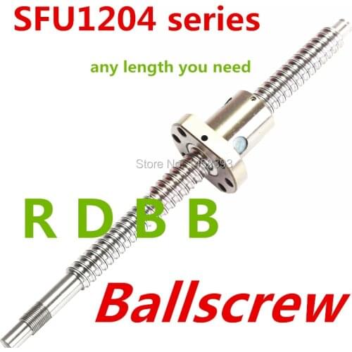 SFU1204 1000mm long rolled ball screw C7 BK/BF10 end machined with 1204 single ball nut for CNC parts