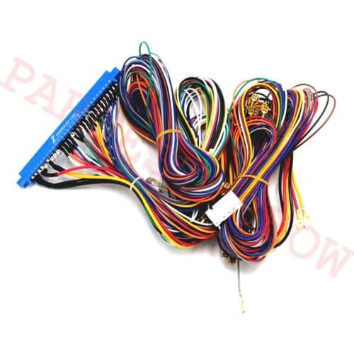 2pcs Blue Connector Jamma Harness 28 pin with 5,6 buttons wires for arcade game machine/cabinet accessories 6 action button wire