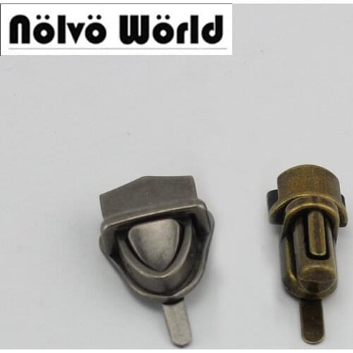 30sets 10sets high quality old silver bronze pressed lock briefcase lock for genuine leather handmade man bag gun black