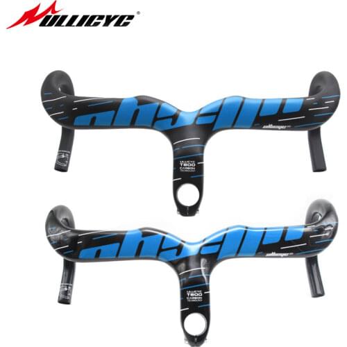 ULLICYC Blue Brand Road Bicycle Handlebar highway integrated Handle Bars Carbon Road Handlebar with stem manillar Matte Gloss