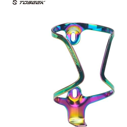 TOSEEK Plating gradient color Aluminum Alloy Bike Cycling Bicycle Drink Water Ultra Light Bicycle Bottle Holder cycling Parts