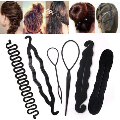 Magic Hair Styling Accessories for Women Girls DIY Hair Braiding Tools Twist Donut Quick Hair Bun Maker Headwear Headbands