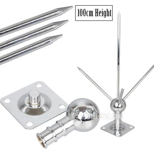 High Quality 100CM Three-Pole Brass Lighting Rod Detachable Lightning Protection Equipment For House Tower Tank
