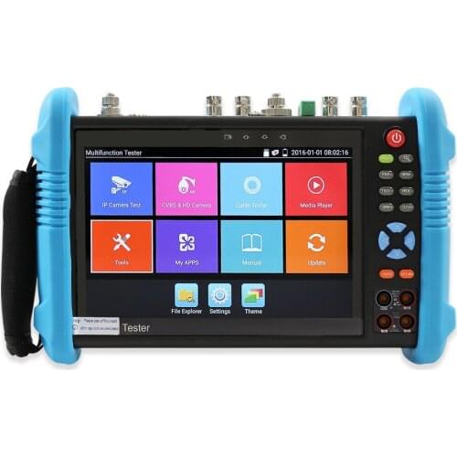 Wanglu 7" H.265 4K 6 In 1 CCTV Tester Monitor IP Analog AHD TVI CVI SDI Camera 8MP ONVIF Multimeter Optical Fiber TDR VFL POE