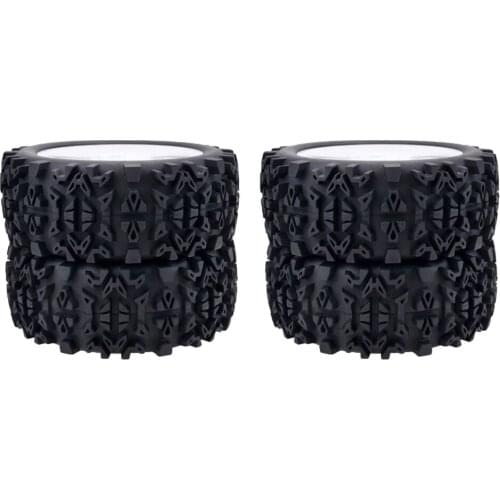 4 X RC1:8 on Road Car Black Rubber Tires + Wheel Rims for RC on-Road Buggy Car