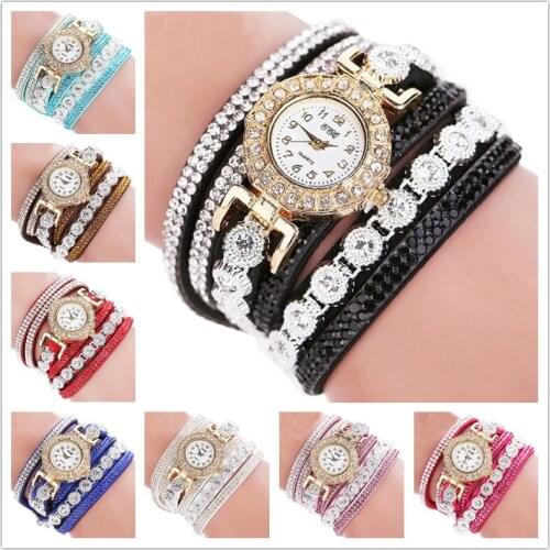 New Fashion Casual Analog Quartz Rhinestone Bracelet Watch Quartz Watches Women Watches Accessories Luxury Gift
