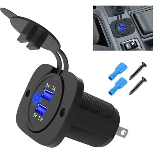 Dual USB Socket Charger Waterproof Adapter Outlet Power 12-24V 3.1A for Car Motocycle Truck Marine Universal USB Socket Plug