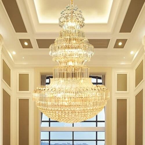 European Crystal Chandelier Lights Fixture LED Light Big Modern American Chandelier Hotel Home Indoor Lighting Dia80cm / 100cm