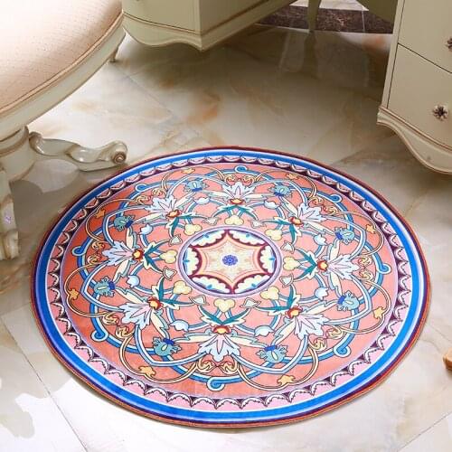 European fashion simple carpet for living room bedroom velvet flanel round rug bathroom soft tea table sofa tepetes 60/80/140