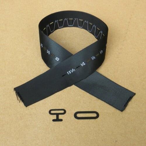 Bow Tie Hardware Size Ribbon Strip Metal T Hook and Eye Black ribbon 13 3/4" to 18"