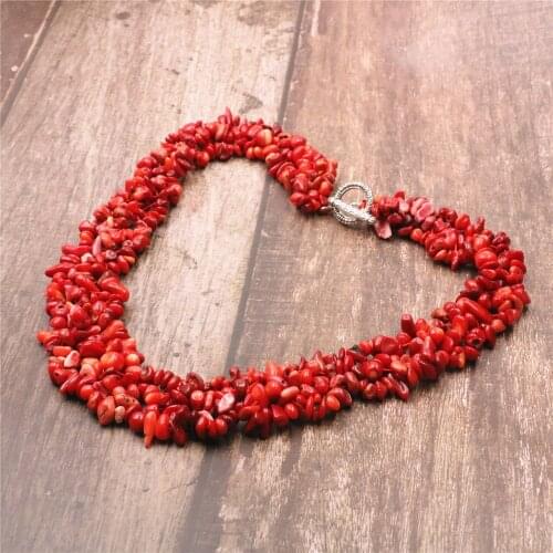 Fashion Natural Red Coral 5-7mm Irregular Gravel Chip Beads Necklace High Quality Hot Sale Women Jewelry Making 18inch B522