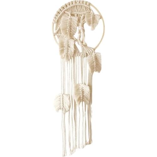 Cotton Dream Catcher Simple Large Woven Leaf Wall Hanging Decoration Leaf Imitation Woven Pendant DIY Home Art Decor